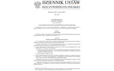 CORONAVIRUS NEWS – Rozporządzenie Ministra Zdrowia Łukasza Szumowskiego