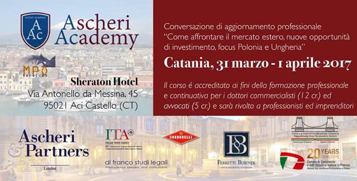 Seminario “Come affrontare il mercato estero, nuove opportunità di investimento, focus Polonia e Ungheria”