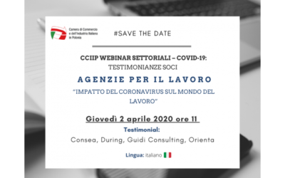 Webinar CCIIP – “Impatto del coronavirus sul mondo del lavoro”