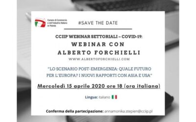 Webinar z ALBERTO FORCHIELLI „Scenariusze po koronawirusie: jaka przyszłość czeka Europę? Nowe stosunki z Azją i USA”