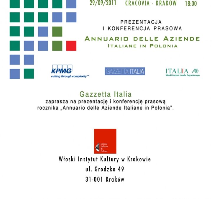 Annuario delle Aziende Italiane in Polonia 2011 a Cracovia