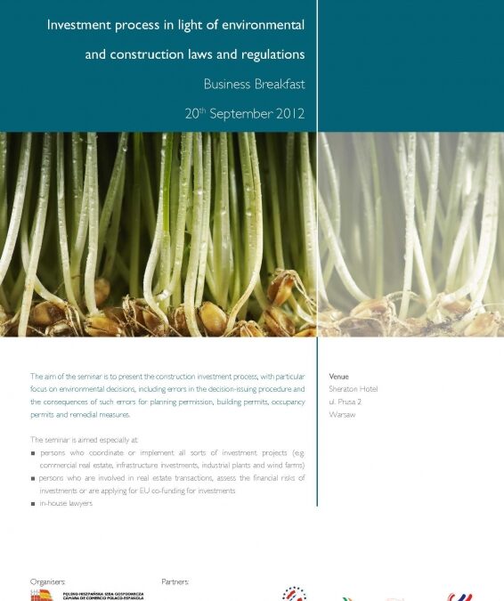 Investment process in light of environmental and construction laws and regulations