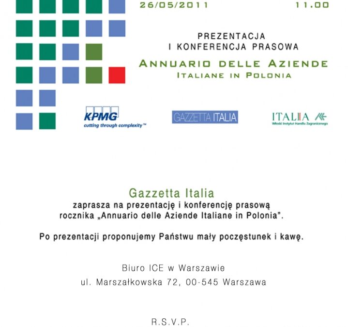 presentazione dell”Annuario delle Aziende Italiane  2011″ a Varsavia