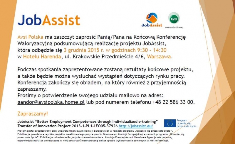 konferencja podsumowująca międzynarodowy projekt JobAssist