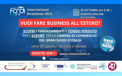 FondiExport.it: How to do business abroad with Export Financing from the Chamber of Commerce of Gran Sasso d’Italia and the services of Italian Chambers of Commerce abroad