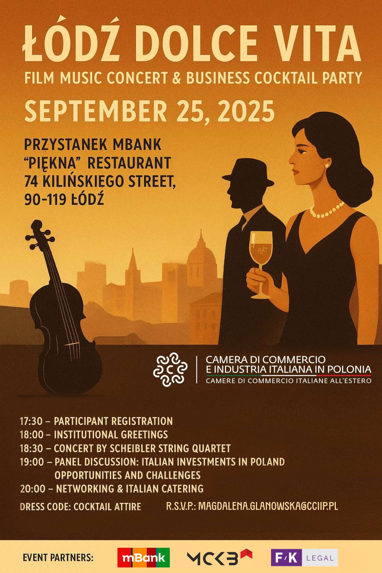 Łódź Dolce Vita – Concerto di Musica da Film & Business Cocktail Party