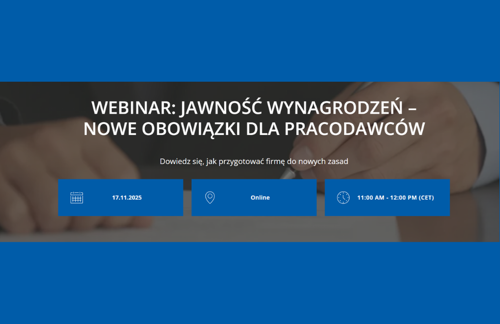 Webinar: Jawność wynagrodzeń – nowe obowiązki dla pracodawców